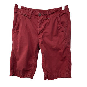 Paperbacks Red Chino Shorts Mens Size 29 Loose Raw‎ Hem Streetwear Preppy Beach